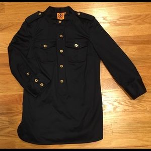 Tory Burch tunic/button down size 4/ Navy